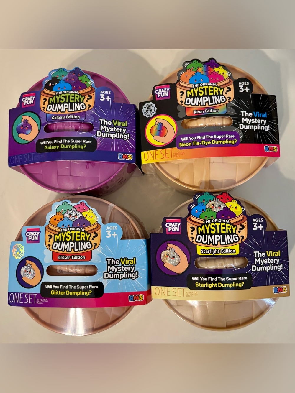 RMS Crazy Fun Bundle of 4 - Starlight, Neon, Galaxy & Glitter Mystery Dumplings
